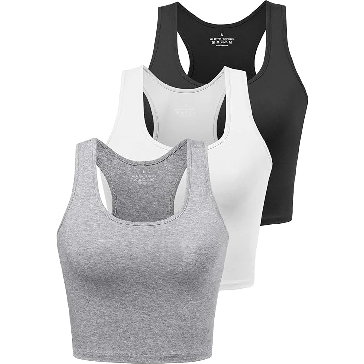 3 Pks Crop Tank Tops