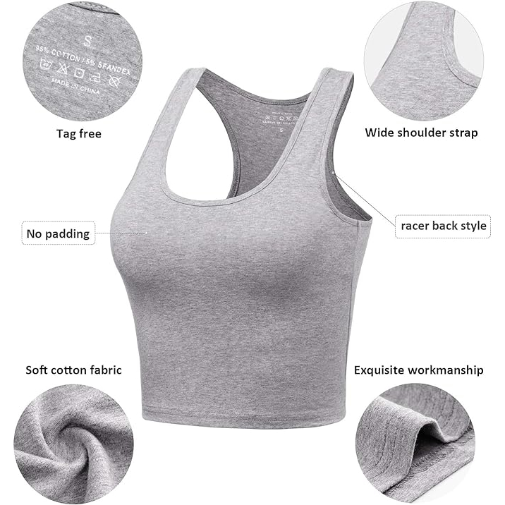3 Pks Crop Tank Tops